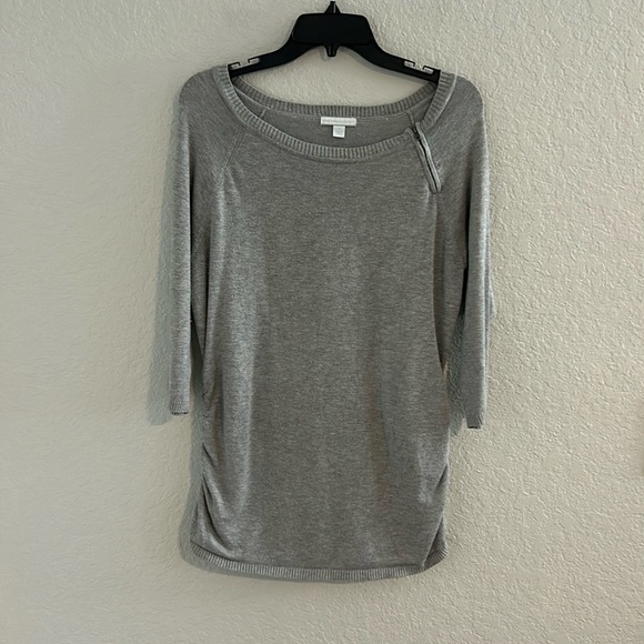 Pretty grey scrunch sides quarter sleeve sweater - Picture 1 of 10